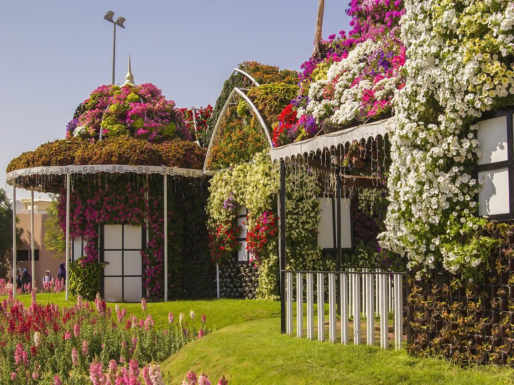 Ein Haus mit Blumendach