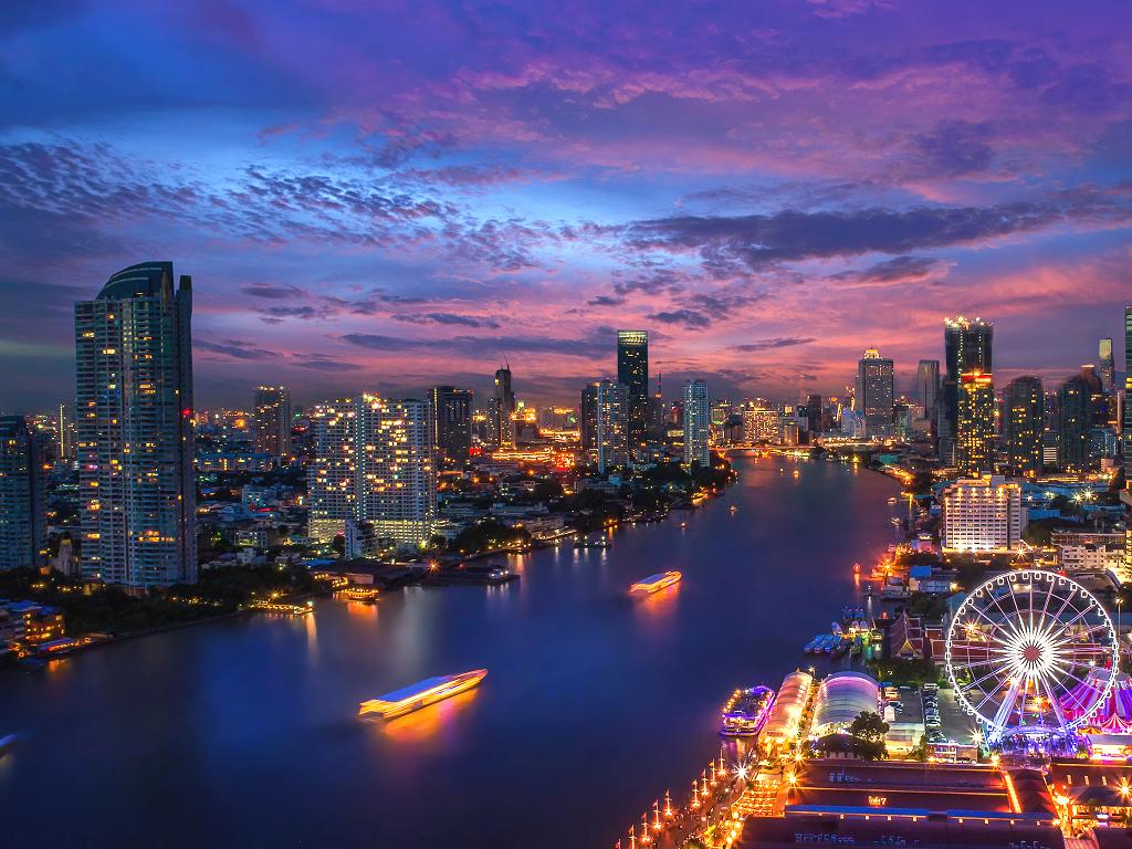 Bangkok Skyline am Abend