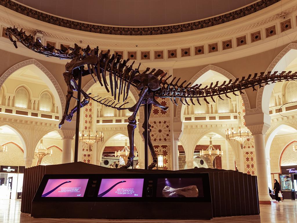 Das Dinosaurier Skelett in der Dubai Mall
