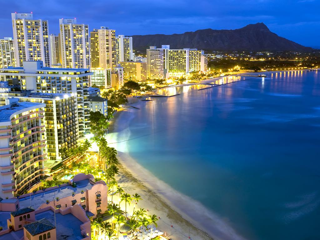 Der Waikiki Beach in Hawaii