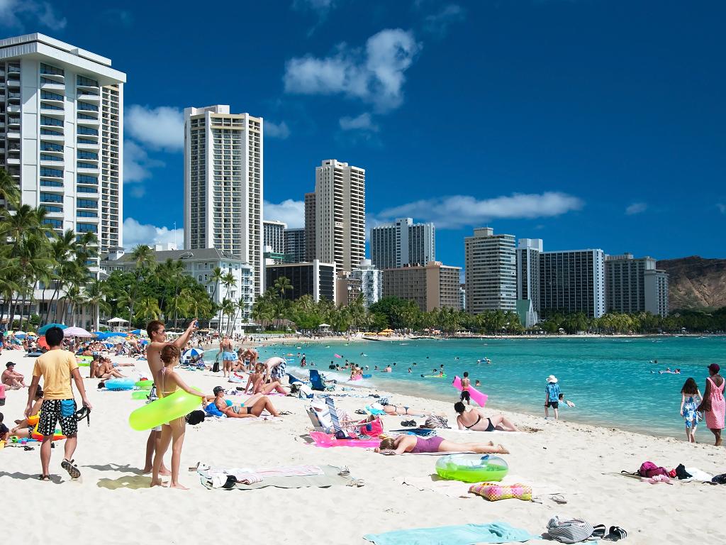 Viele Besucher am Strand