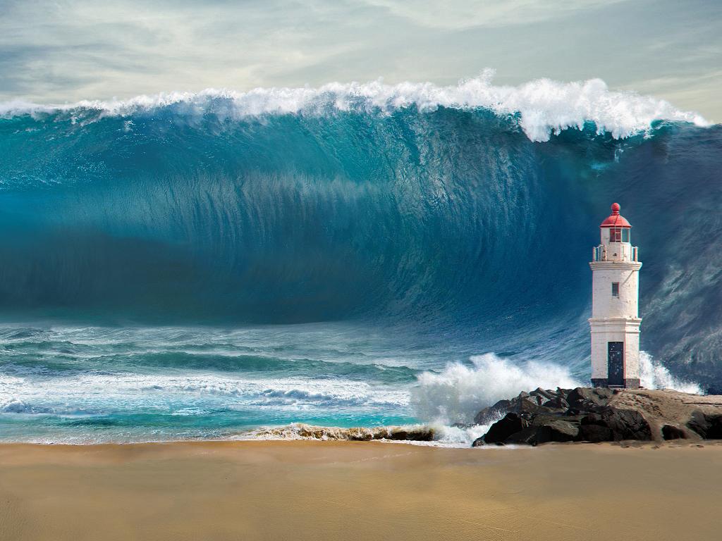 Welle von einem Tsunami