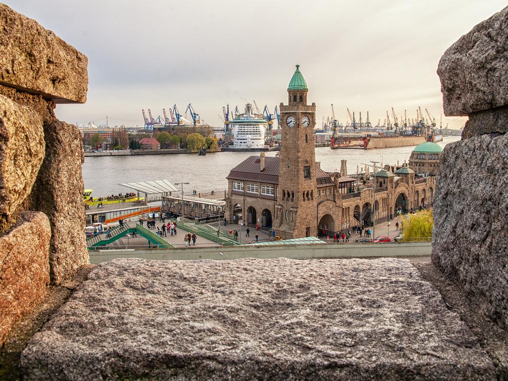 Toller Blick auf die Landungsbrücken