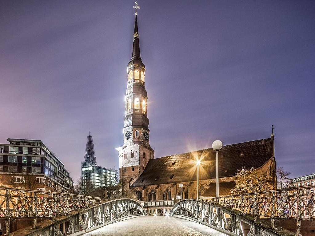 Die Katharinen Kirche bei Nacht