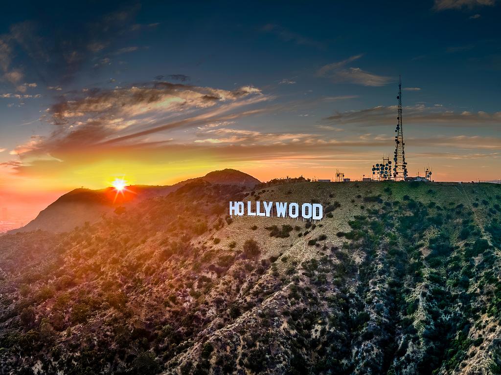 Sonnenuntergang beim Hollywood Sign