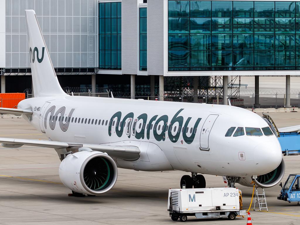 Ein A320 von Marabu am Flughafen München 